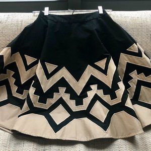 Plenty By Tracy Reese Black & Tan A-Line Skirt